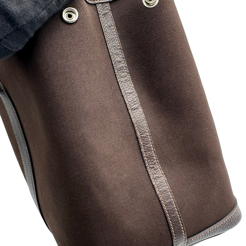 エルメス HERMES ガーデンパーティPM □H刻 ブラウン トワル/ブッフル