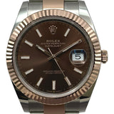 ロレックス ROLEX デイトジャスト 41 126331 チョコ ピンクゴールド/ステンレススチール　 自動巻き メンズ 腕時計