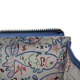 シャネル CHANEL マトラッセ フラグメントケース AP4336 ブルー シルバー金具 キャビアスキン レディース コインケース