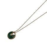 カルティエ Cartier アミュレットネックレスS ピンクゴールド Au750/マラカイト/ダイヤモンド ジュエリー