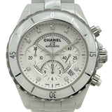 シャネル CHANEL J12クロノグラフ41MM H2009 ホワイト セラミック/ステンレススチール 自動巻き メンズ 腕時計