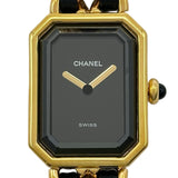 シャネル CHANEL プルミエール S H0001 ブラック ゴールドプレーテッド クオーツ レディース 腕時計