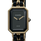 シャネル CHANEL プルミエール S オリジナル エディション H6951 ブラック 金メッキ クオーツ レディース 腕時計