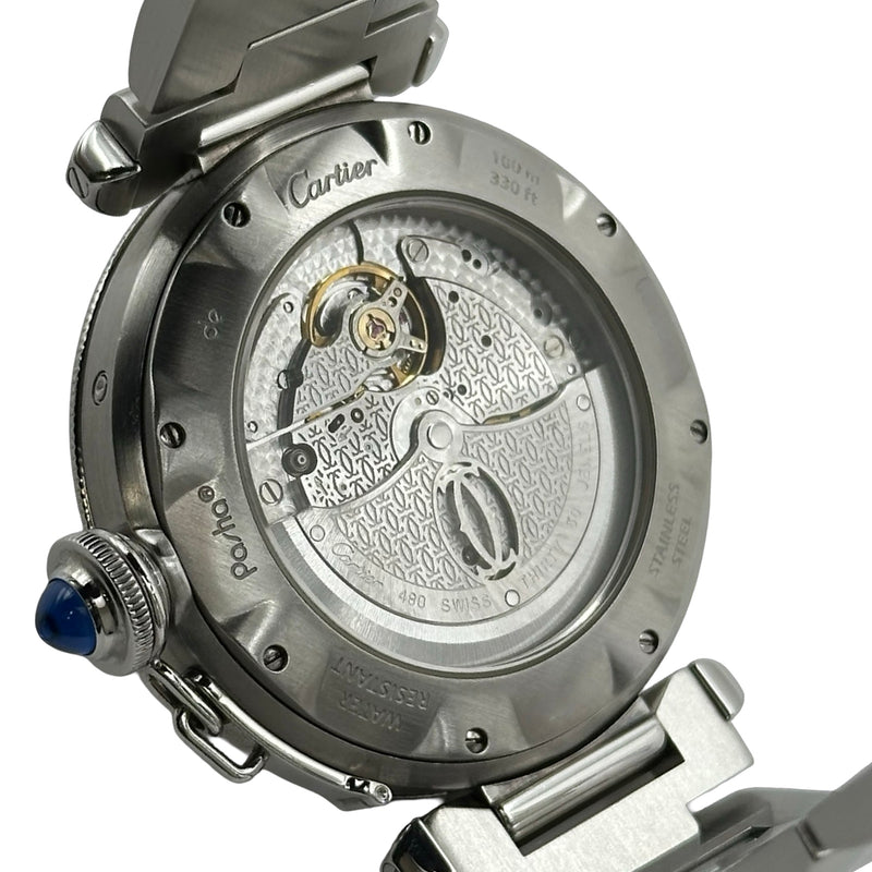 カルティエ Cartier パシャ38mm GMT パワーリザーブ W31037HG シルバー