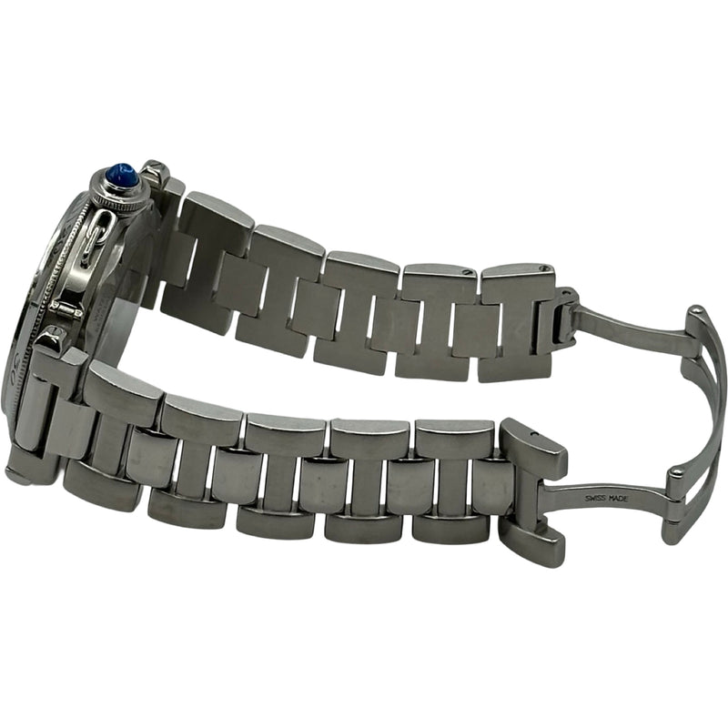 カルティエ Cartier パシャ38mm GMT パワーリザーブ W31037HG シルバー