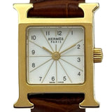 エルメス HERMES Hウォッチ HH1.101 ホワイト ゴールドメッキ/ステンレススチール クオーツ レディース 腕時計
