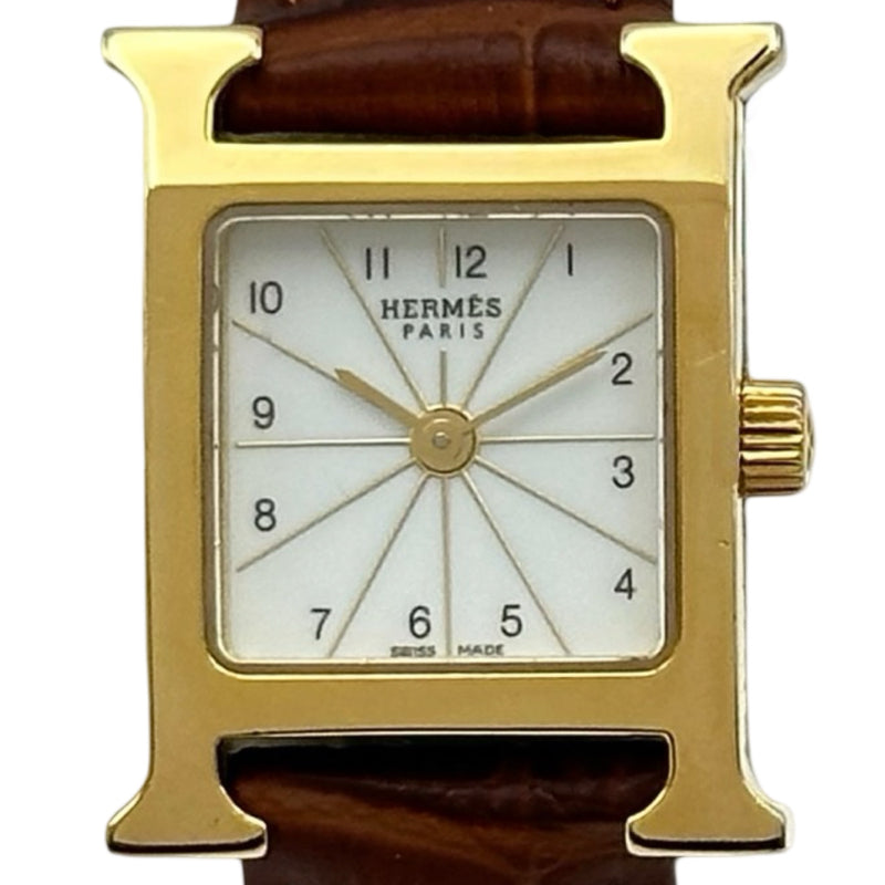 エルメス HERMES Hウォッチ HH1.101 ホワイト ゴールドメッキ