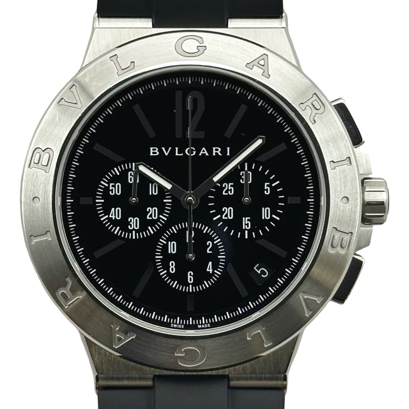 値下げしました。BVLGARI ブラック アナログ 時計 ブルガリ BVLGARI ディアゴノ ヴェロチッシモ DG41SCH(DG41BSVCCH