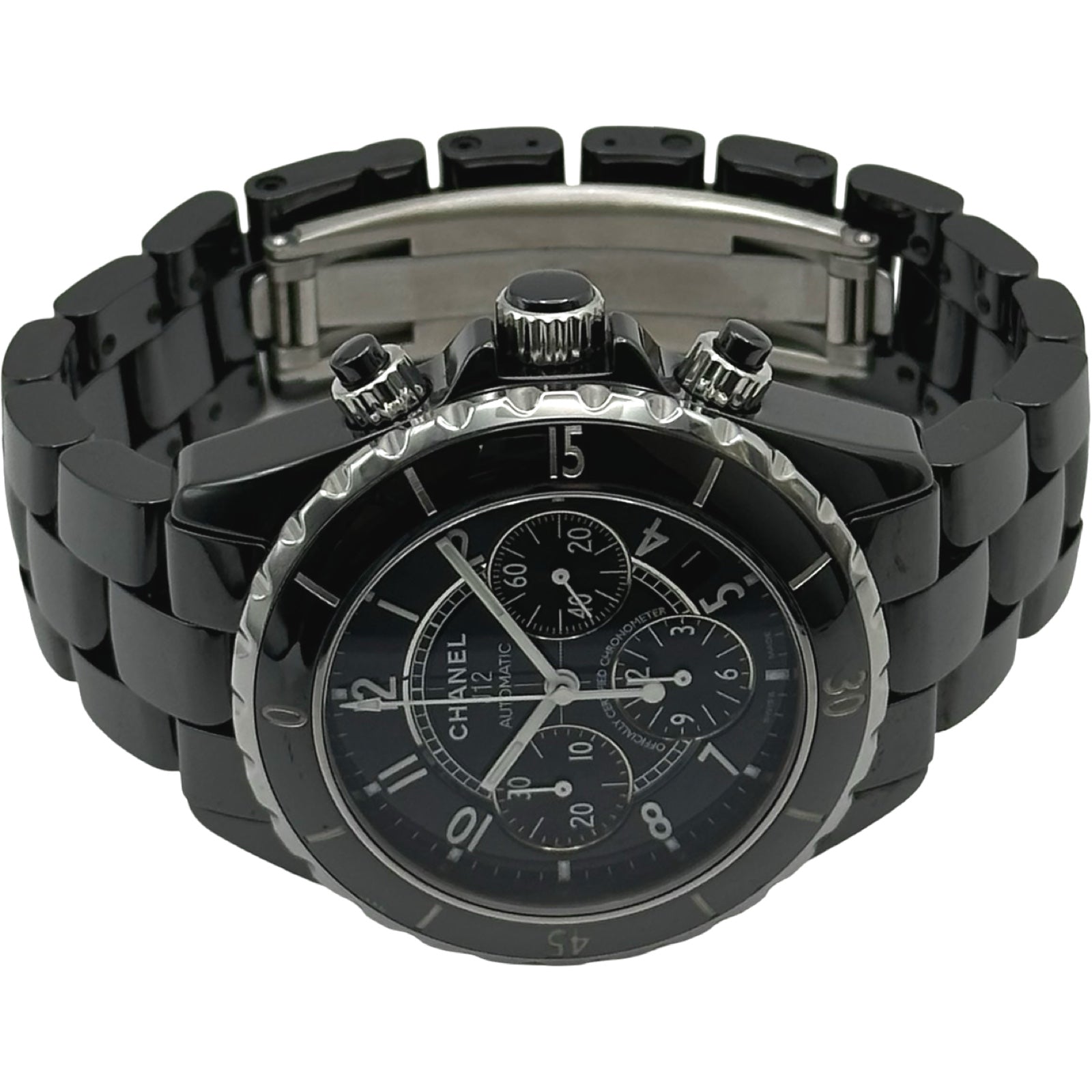 決済SALE CHANEL J12 自動巻き クロノグラフ　メンズ腕時計　極美品 シャネル CHANEL J12 クロノグラフ 41MM H0940 ブラック セラミック