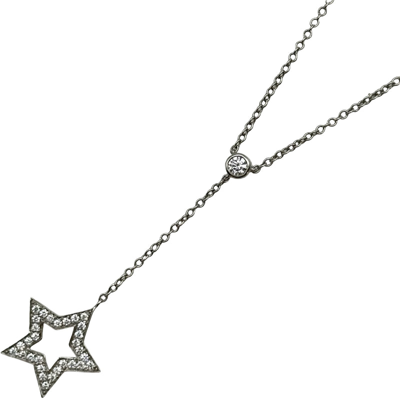 ティファニー TIFFANY＆CO スターシングルドロップネックレス プラチナ
