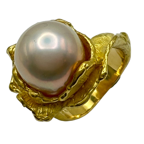 夏セール♡TASAKI♡K18ゴールド&コンビ 大粒ブルートパーズリング タサキ TASAKI リング ゴールド K18 パール ジュエリー | 中古ブランド