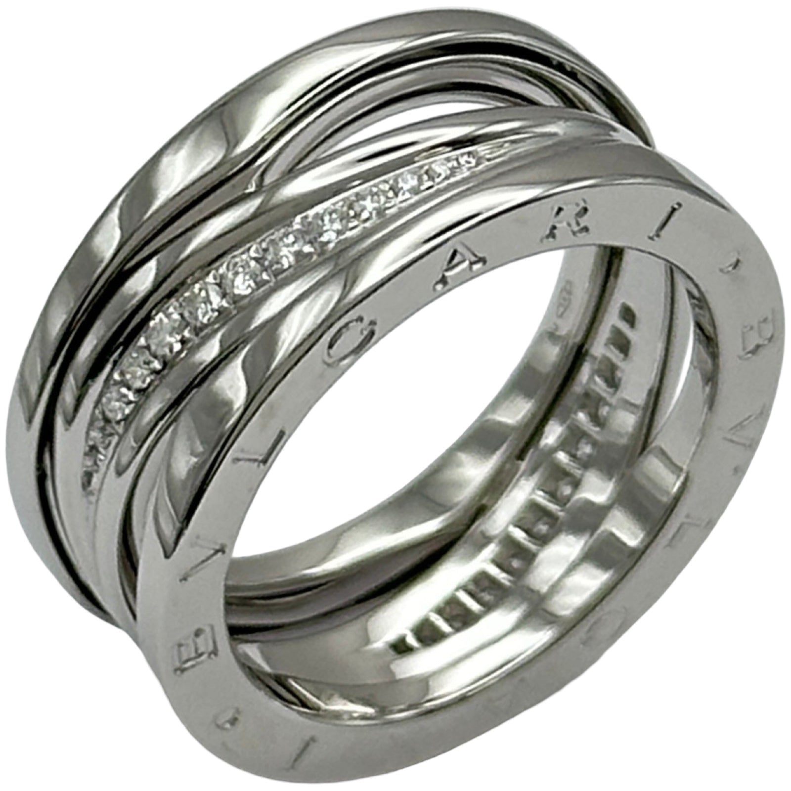 ブルガリ ビーゼロワン リング M #58 324365 Au750 (K18WG) ユニセックス BVLGARI [美品] 【中古】 【ジュエリー】 ブルガリ BVLGARI ビーゼロワンレジェンドリング ホワイトゴールド