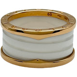 ブルガリ BVLGARI ビーゼロワンリング4バンド(M) ピンクゴールド 750 ホワイトセラミック ジュエリー