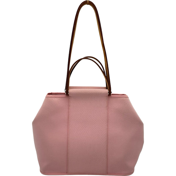 エルメス HERMES カバックPM T刻印 ピンク/ナチュラル トワル/レザー