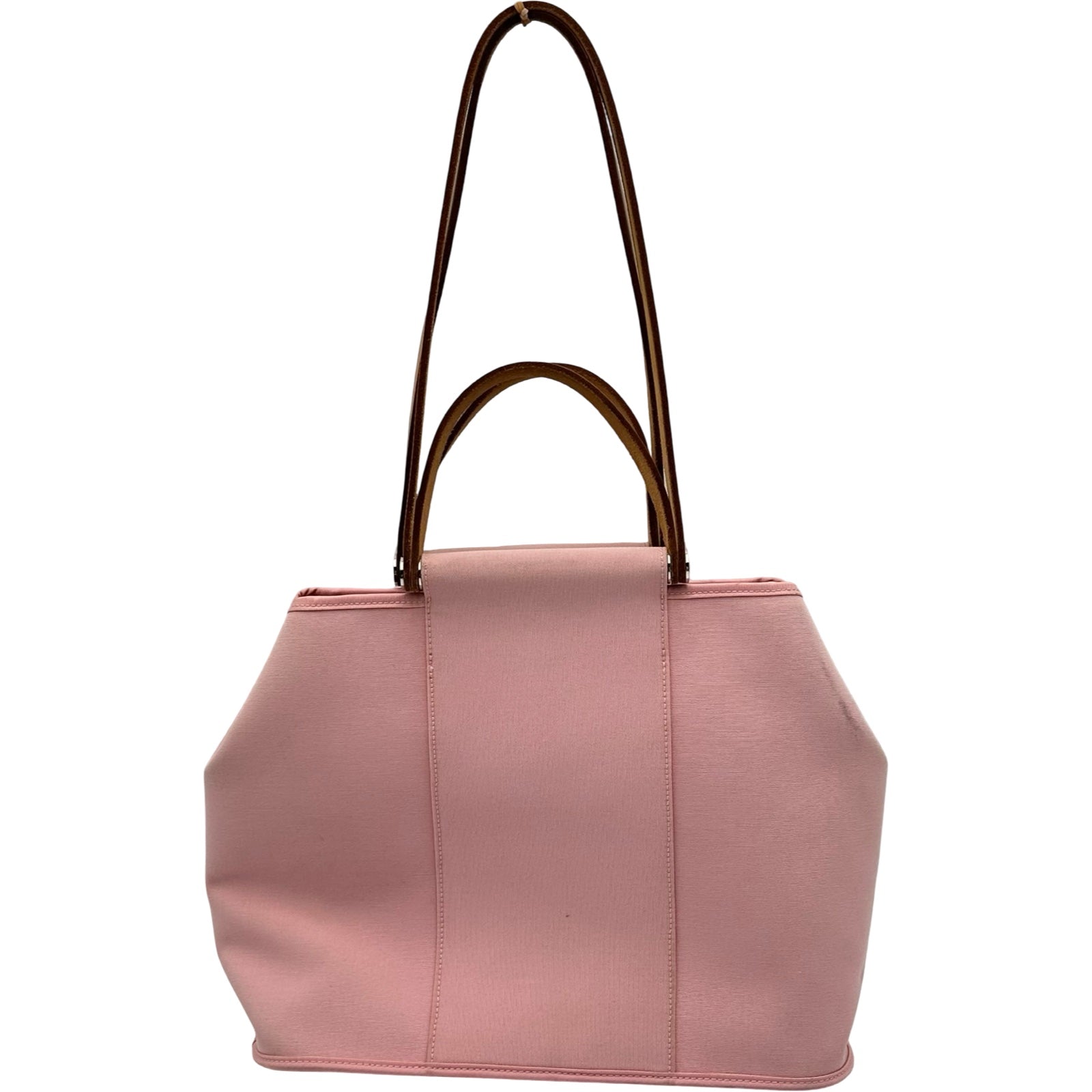 エルメス HERMES カバックPM T刻印 ピンク/ナチュラル トワル/レザー