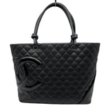 シャネル CHANEL カンボンライン トートラージ A25169 ブラック レザー レディース トートバッグ