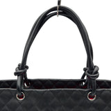 シャネル CHANEL カンボンライン トートラージ A25169 ブラック レザー レディース トートバッグ