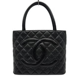 シャネル CHANEL 復刻トート A01804 7番台 ブラック キャビアスキン レディース トートバッグ