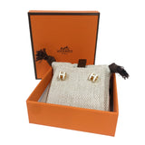 エルメス HERMES ポップHミニピアス ホワイト/ゴールド エナメル・メタル ジュエリー
