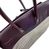 エルメス HERMES バーキン35 □J刻 レザン/シルバー金具 ボックスカーフ/ヴィブラート レディース ハンドバッグ