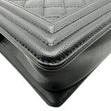 シャネル CHANEL ボーイシャネル25 A67086 28番台 ブラック ゴールド金具 キャビアスキン レディース ショルダーバッグ