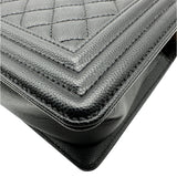 シャネル CHANEL ボーイシャネル25 A67086 28番台 ブラック ゴールド金具 キャビアスキン レディース ショルダーバッグ