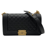 シャネル CHANEL ボーイシャネル25 A67086 28番台 ブラック ゴールド金具 キャビアスキン レディース ショルダーバッグ