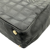 シャネル CHANEL ニュートラベルライントートMM A15991 9番台 ブラック ナイロンジャガード レディース トートバッグ