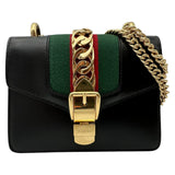 グッチ GUCCI シルヴィチェーンバッグ 481666 ブラック レザー レディース ショルダーバッグ