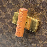 セリーヌ CELINE マカダム トップハンドルバッグ ブラウン PVC レディース