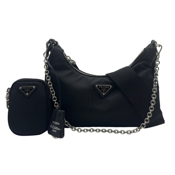 プラダ PRADA Re-Edition2005 バッグ 1BH204 ブラック シルバー金具