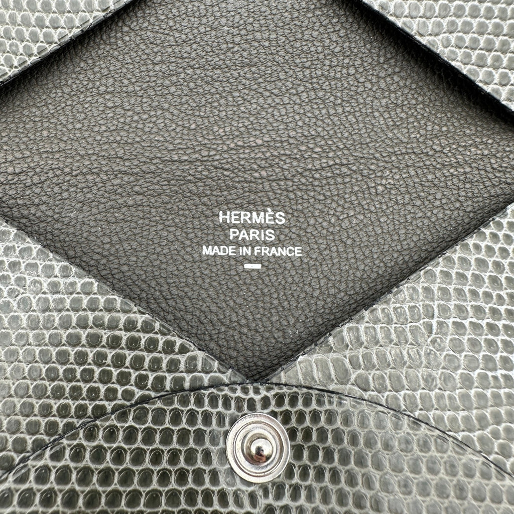 エルメス HERMES カルヴィ B刻 グリフォンセ リザード メンズ カード
