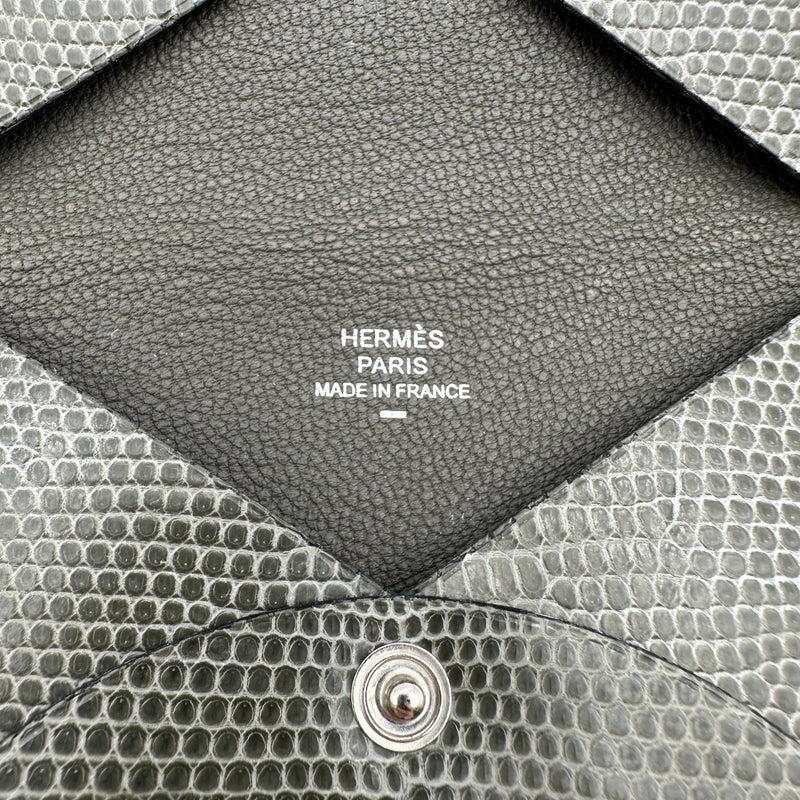 エルメス HERMES カルヴィ B刻 グリフォンセ リザード メンズ カード