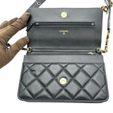 シャネル CHANEL マトラッセ チェーンウォレット AP2548 ブラック ゴールド金具 ラムスキン レディース ウォレットチェーン