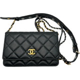 シャネル CHANEL マトラッセ チェーンウォレット AP2548 ブラック ゴールド金具 ラムスキン レディース ウォレットチェーン