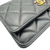 シャネル CHANEL マトラッセ チェーンウォレット AP2548 ブラック ゴールド金具 ラムスキン レディース ウォレットチェーン