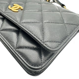 シャネル CHANEL マトラッセ チェーンウォレット AP2548 ブラック ゴールド金具 ラムスキン レディース ウォレットチェーン