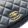 シャネル CHANEL マトラッセ ココハンドルXXS AS2215 31番 ネイビー ゴールド金具 キャビアスキン/リザード レディース ハンドバッグ