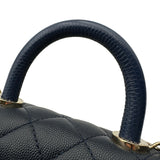 シャネル CHANEL マトラッセ ココハンドルXXS AS2215 31番 ネイビー ゴールド金具 キャビアスキン/リザード レディース ハンドバッグ