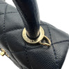 シャネル CHANEL マトラッセ ココハンドルXXS AS2215 31番 ネイビー ゴールド金具 キャビアスキン/リザード レディース ハンドバッグ
