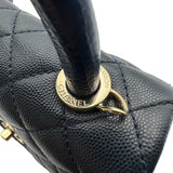 シャネル CHANEL マトラッセ ココハンドルXXS AS2215 31番 ネイビー ゴールド金具 キャビアスキン/リザード レディース ハンドバッグ
