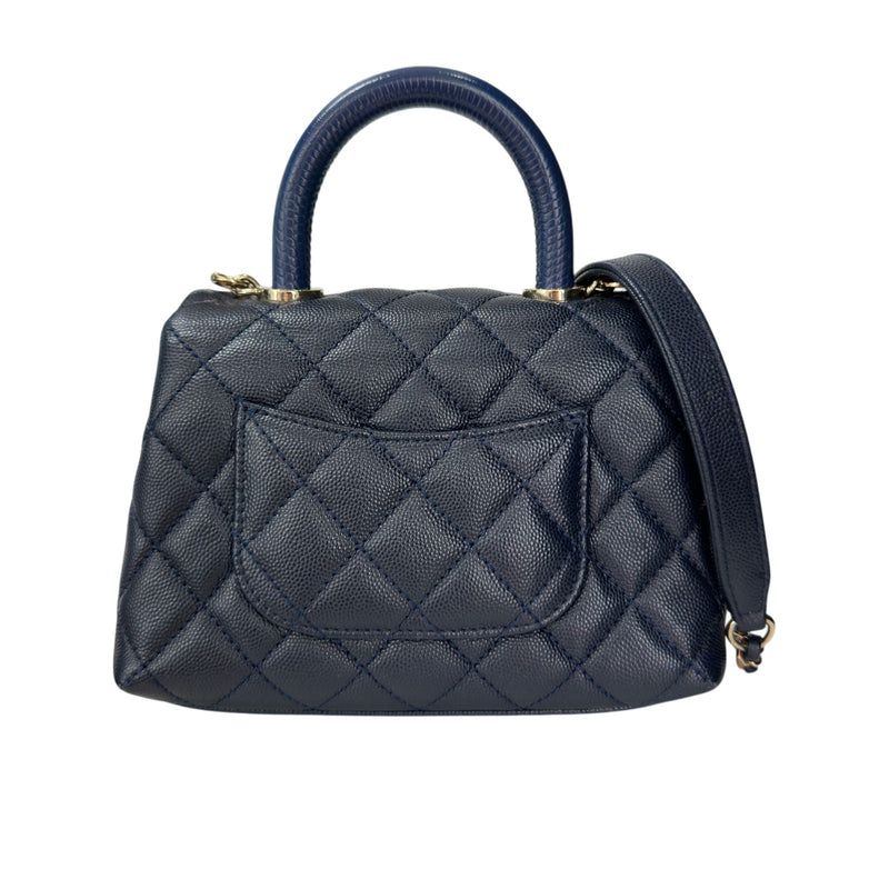 シャネル CHANEL マトラッセ ココハンドルXXS AS2215 31番 ネイビー