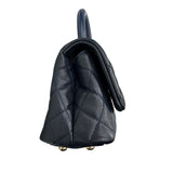 シャネル CHANEL マトラッセ ココハンドルXXS AS2215 31番 ネイビー ゴールド金具 キャビアスキン/リザード レディース ハンドバッグ