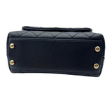 シャネル CHANEL マトラッセ ココハンドルXXS AS2215 31番 ネイビー ゴールド金具 キャビアスキン/リザード レディース ハンドバッグ