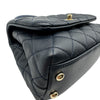 シャネル CHANEL マトラッセ ココハンドルXXS AS2215 31番 ネイビー ゴールド金具 キャビアスキン/リザード レディース ハンドバッグ