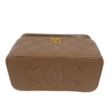 シャネル CHANEL マトラッセヴァニティケース AP3044 キャメル　ゴールド金具 ラムスキン レディース ショルダーバッグ