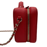 シャネル CHANEL CCフィリグリースモールヴァニティ A93342 29番台 レッド ゴールド金具 キャビアスキン レディース ショルダーバッグ