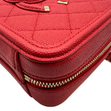 シャネル CHANEL CCフィリグリースモールヴァニティ A93342 29番台 レッド ゴールド金具 キャビアスキン レディース ショルダーバッグ