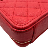 シャネル CHANEL CCフィリグリースモールヴァニティ A93342 29番台 レッド ゴールド金具 キャビアスキン レディース ショルダーバッグ