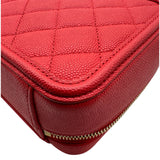 シャネル CHANEL CCフィリグリースモールヴァニティ A93342 29番台 レッド ゴールド金具 キャビアスキン レディース ショルダーバッグ